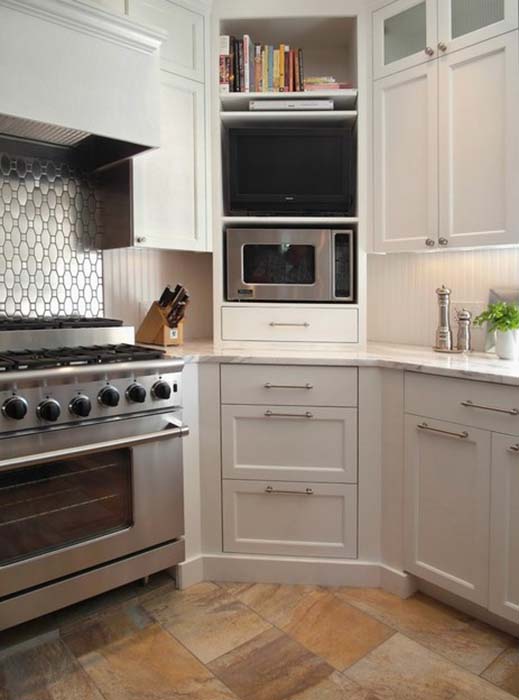 Microondas na cozinha - opções de acomodação (foto) e suporte para bricolage