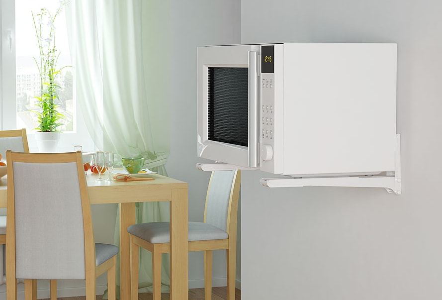 Microondas na cozinha - opções de acomodação (foto) e suporte para bricolage
